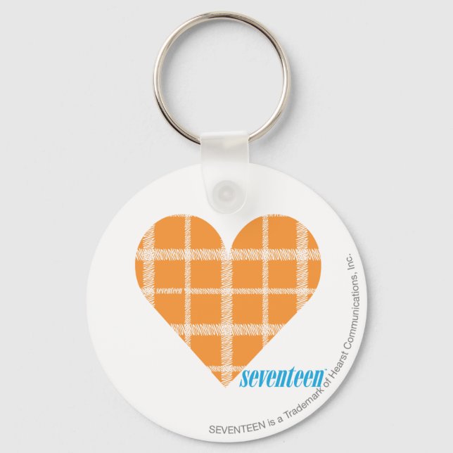 Plaid Orange 4 Key Ring (Front)