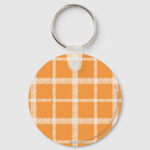 Plaid Orange Key Ring