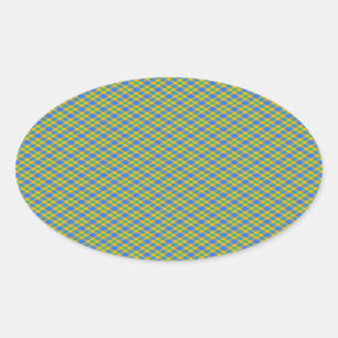 Plaid Oval Sticker