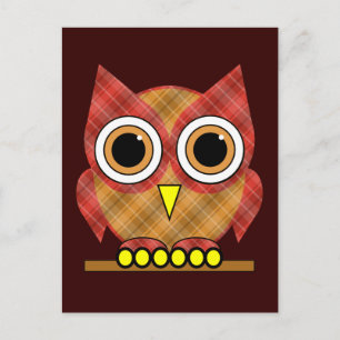 plaid owl postcard