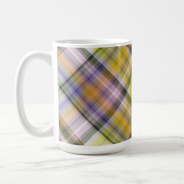Plaid - Pastel (angled) Coffee Mug (Left)