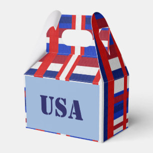 Plaid Patriot USA Favour Box
