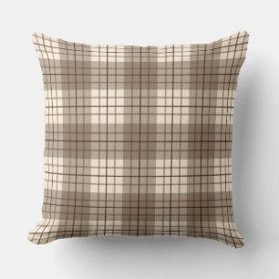 Plaid Pattern Browns & Cream Cushion