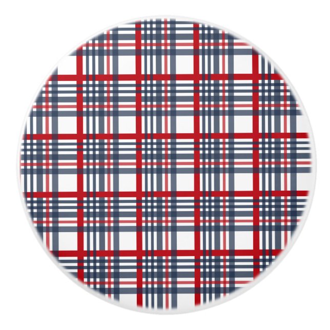 Plaid pattern ceramic knob (Front)