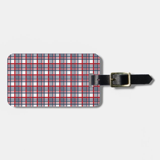 Plaid pattern luggage tag (Front Horizontal)