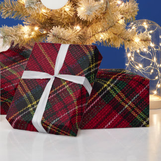 Plaid Pattern Merry Christmas Wrapping Paper