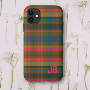 Plaid Pattern Mongram iPhone 11 Case