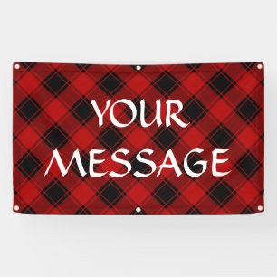 Plaid Pattern - Red and Black Banner