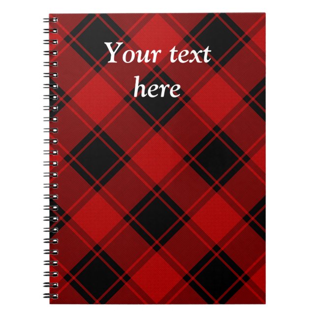 Plaid Pattern - Red and Black Notebook (Front)