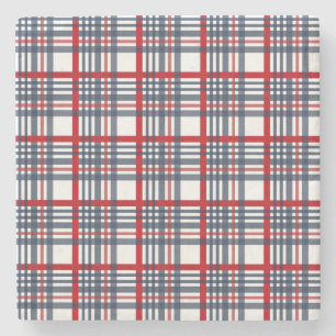 Plaid pattern stone coaster