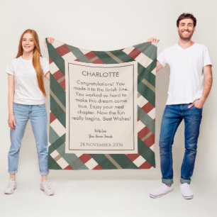 Plaid Patterns Personalised Retirement Gift Fleece Blanket