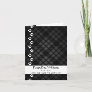 plaid paws pet loss memorial card