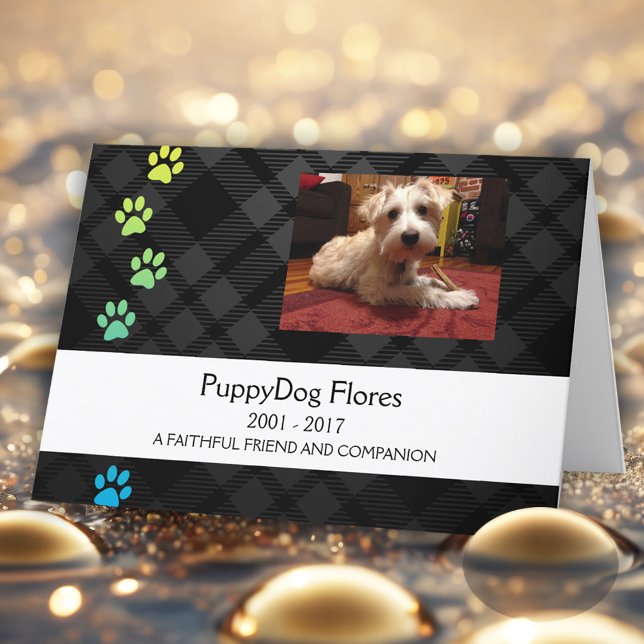 plaid paws pet loss memorial card (Creator Uploaded)