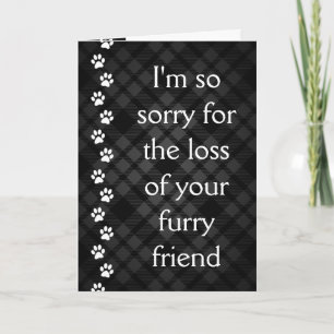 plaid paws pet loss sympathy card