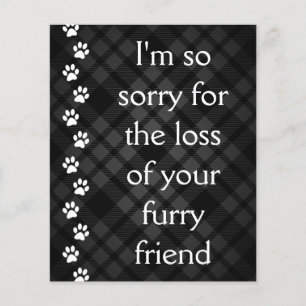 plaid paws pet loss sympathy card