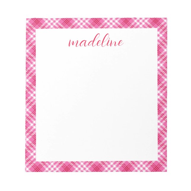 Plaid Personalised Notepad (Front)
