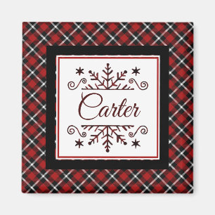 Plaid Personalised snowflake Magnet
