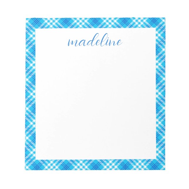 Plaid Personalized Notepad (Front)