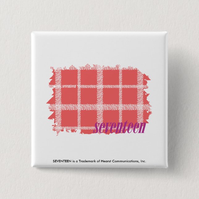 Plaid Pink 2 15 Cm Square Badge (Front)