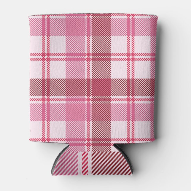 Plaid pink pastel: seamless square grid can cooler (Front)
