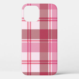 Plaid pink pastel: seamless square grid iPhone 12 case