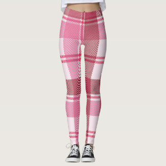 Plaid pink pastel: seamless square grid leggings
