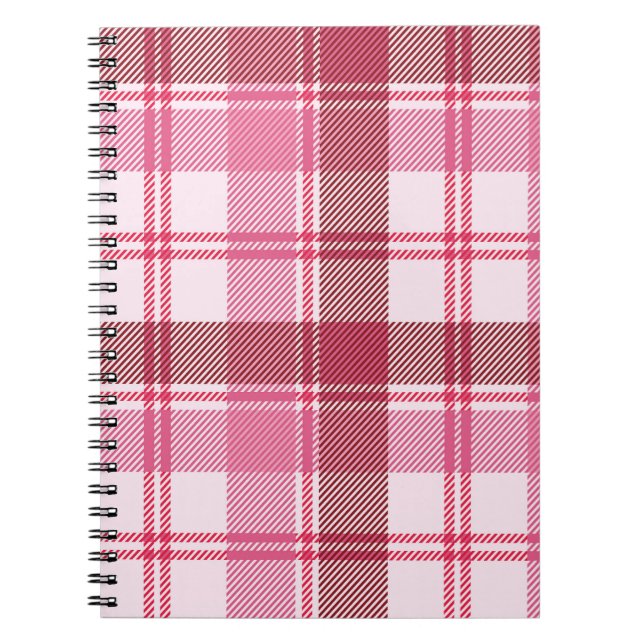 Plaid pink pastel: seamless square grid notebook (Front)