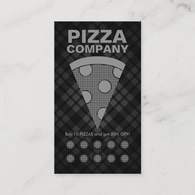 plaid pizza punch card (Front)