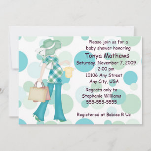 Plaid Polka Dot Baby Shower Invitation (CA)