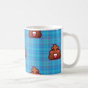 plaid poop emoji coffee mug