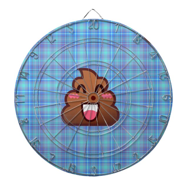 plaid poop emoji dartboard (Front)