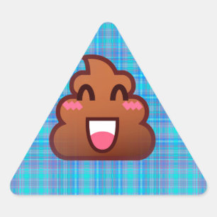 plaid poop emoji triangle sticker
