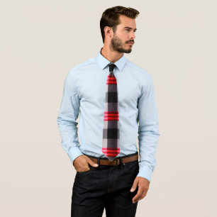 Plaid Popular Abstract Red Black Plaid Collection Tie