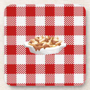plaid poutine coaster