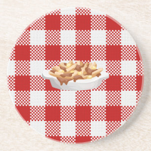 plaid poutine coaster