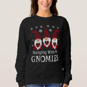 Plaid Print Garden Gnomes Christmas Day Sweatshirt
