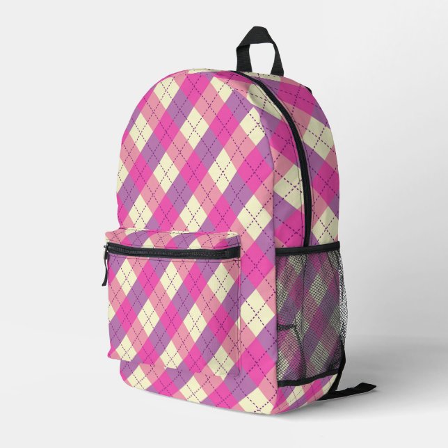 Plaid  printed backpack (Back Corner Right)