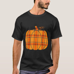 Plaid pumpkin halloween thanksgiving fall decor T-Shirt
