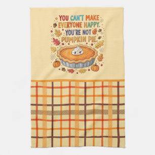 Plaid Pumpkin Pie Baking Funny Autumn Apron Tea Towel