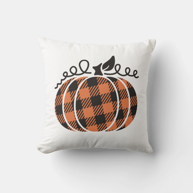 Plaid Pumpkin Pillow (Front)