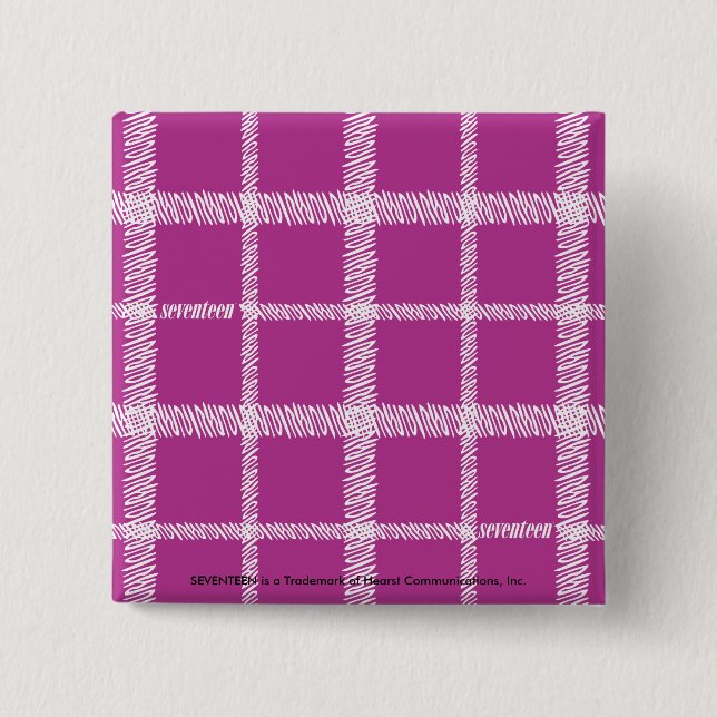 Plaid Purple 15 Cm Square Badge (Front)