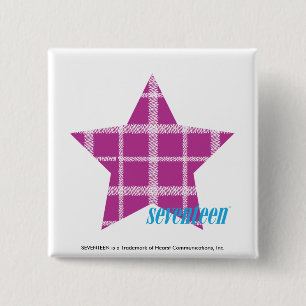 Plaid Purple 3 15 Cm Square Badge