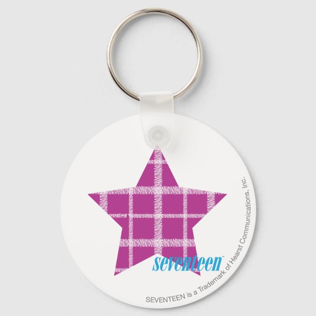 Plaid Purple 3 Key Ring (Front)