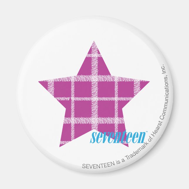 Plaid Purple 3 Magnet (Front)