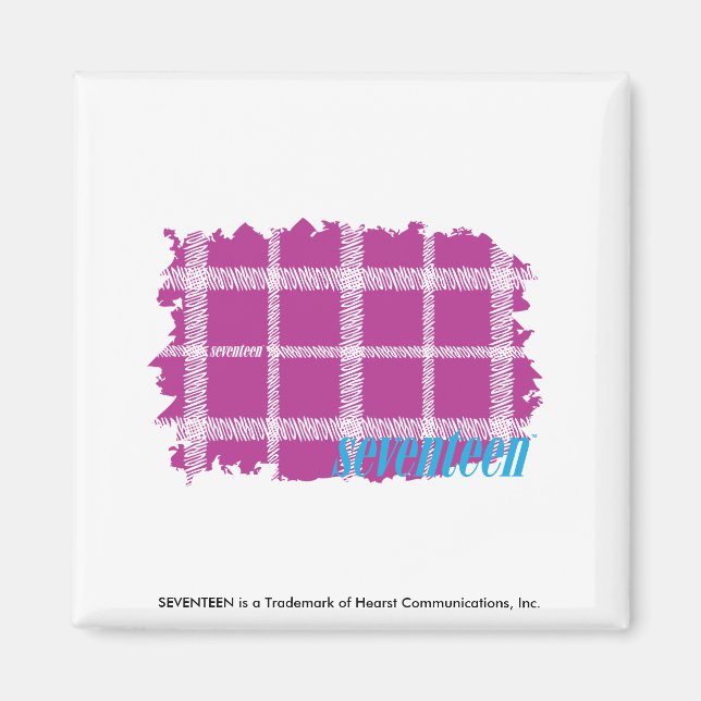 Plaid Purple 4 Magnet (Front)