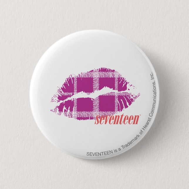 Plaid Purple 6 Cm Round Badge (Front)
