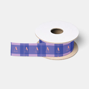 Plaid Purple Pink Satin Ribbon