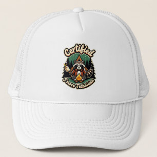 Plaid Raccoon S’more Expert – Campfire Night Trucker Hat