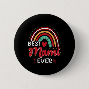 Plaid Rainbow Best Mami Ever Funny Mother's Day Wo 6 Cm Round Badge