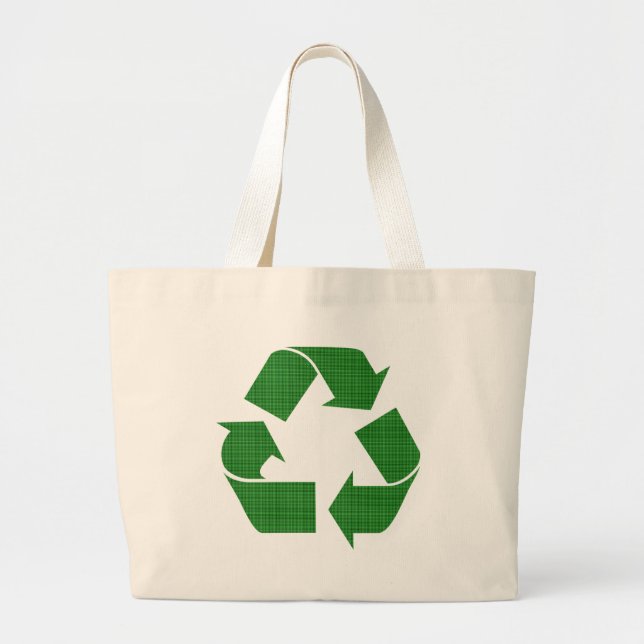 plaid recycle large tote bag (Front)
